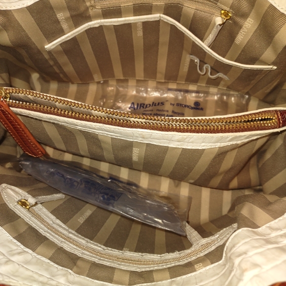 Brahmin Elisa La Scala Macaroon Tri Textured. HTF 3 piece set - Picture 6 of 16